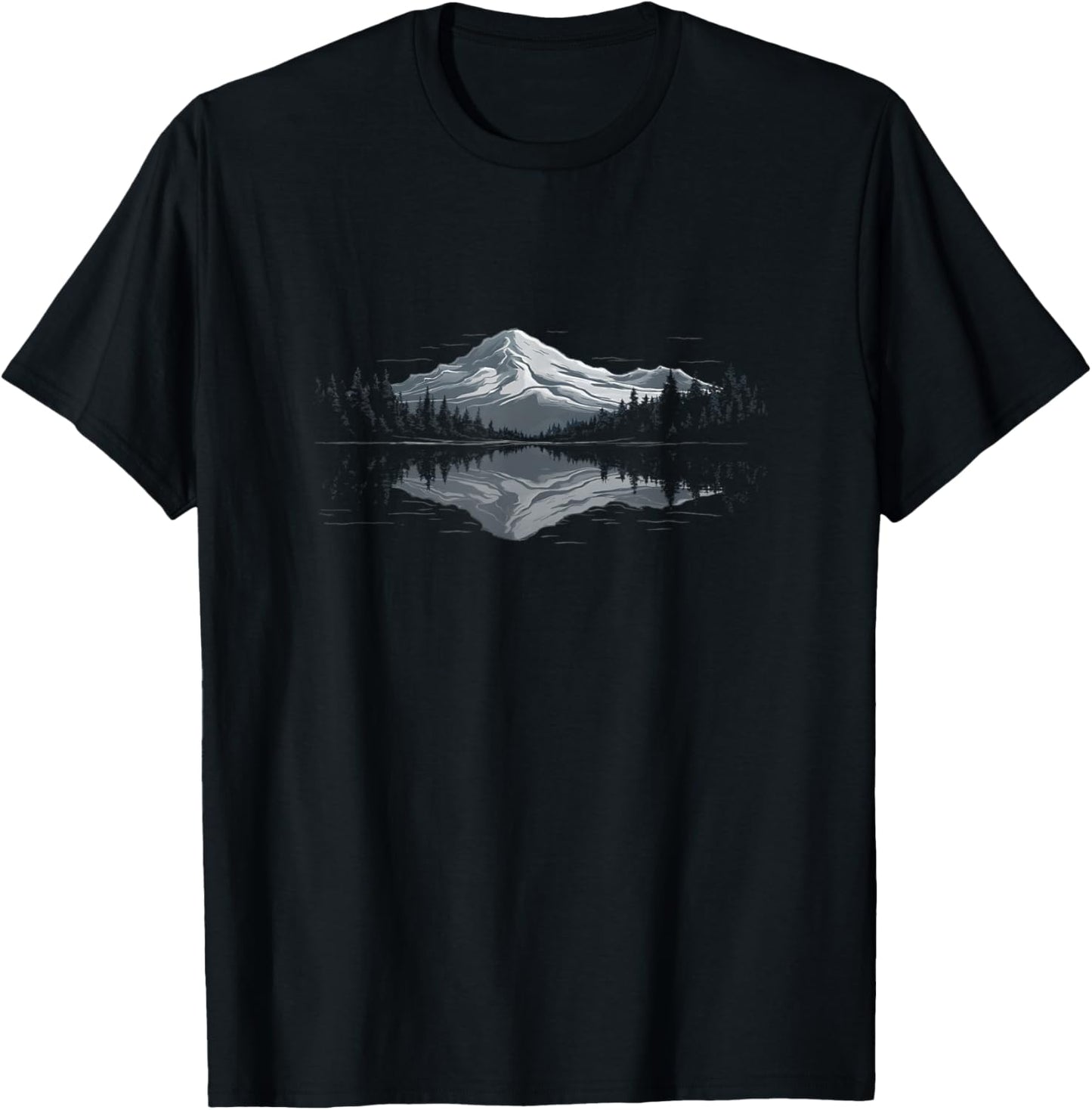 Mountain Wildlife Trees Outdoors Nature Forest Graphic Men T-Shirt - T-Shirt | Black