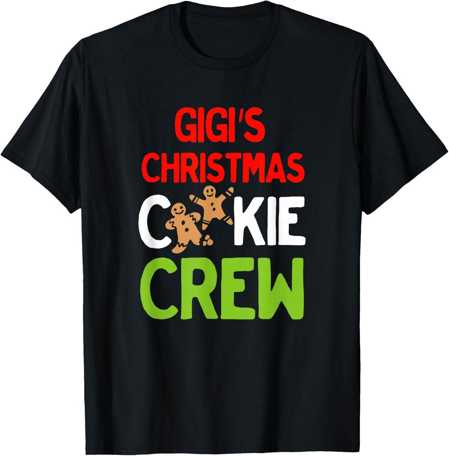 Cute Gigi's Christmas Cookie Crew for Grandkids and Families T-Shirt - T-Shirt | Black