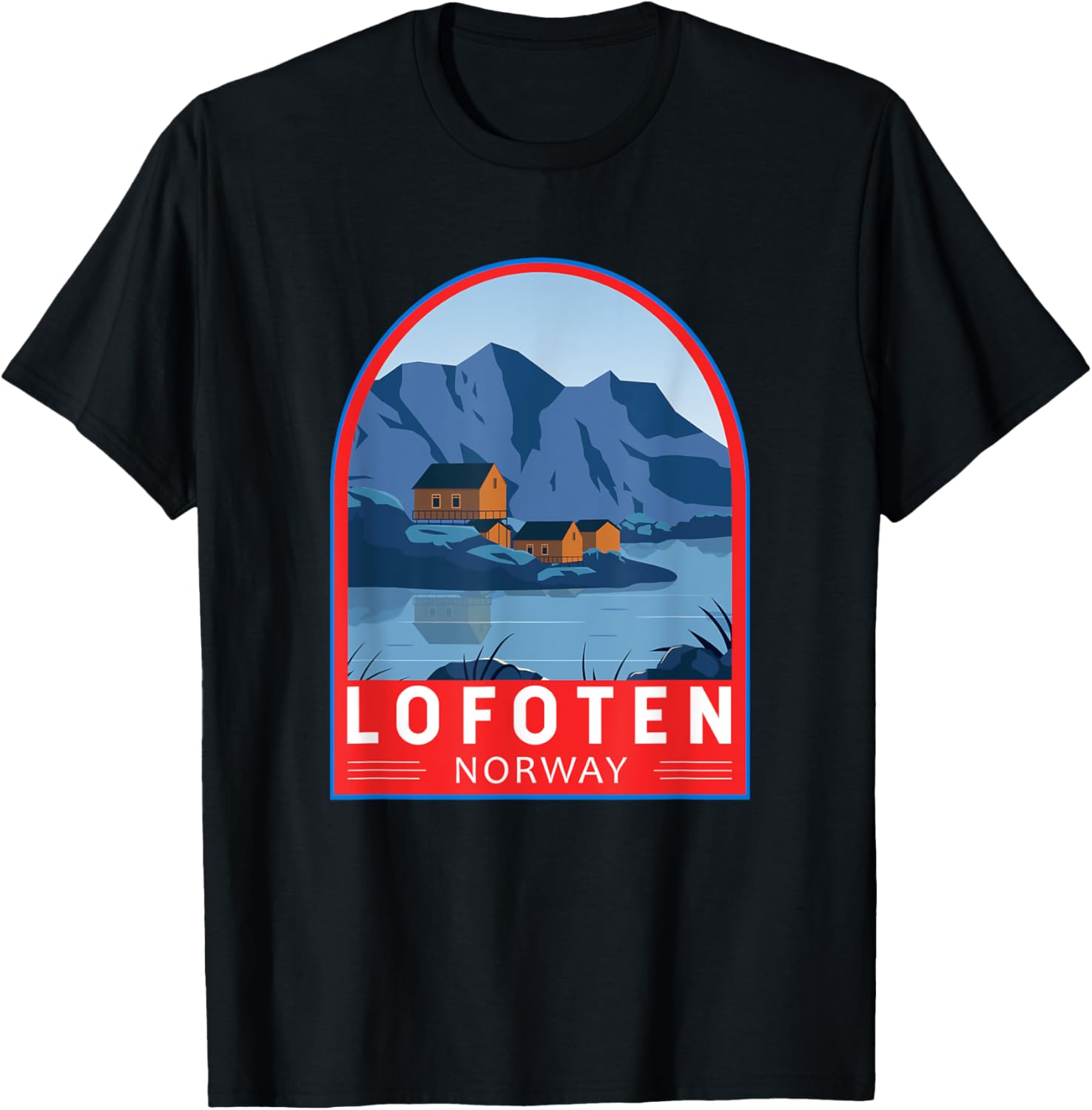 Lofoten Norway Retro Emblem Vintage T-Shirt - T-Shirt | Black