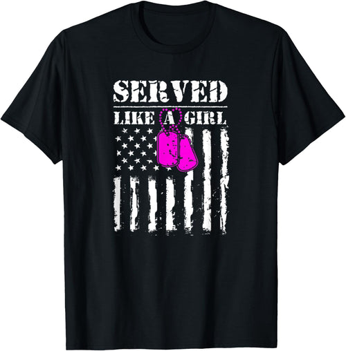 Served Like A Girl Military Flag Soldier