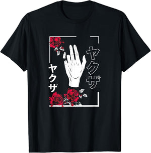 Japanese Aesthetic Flowers Teen Girls Men Women Soft Grunge T-Shirt - T-Shirt | Black