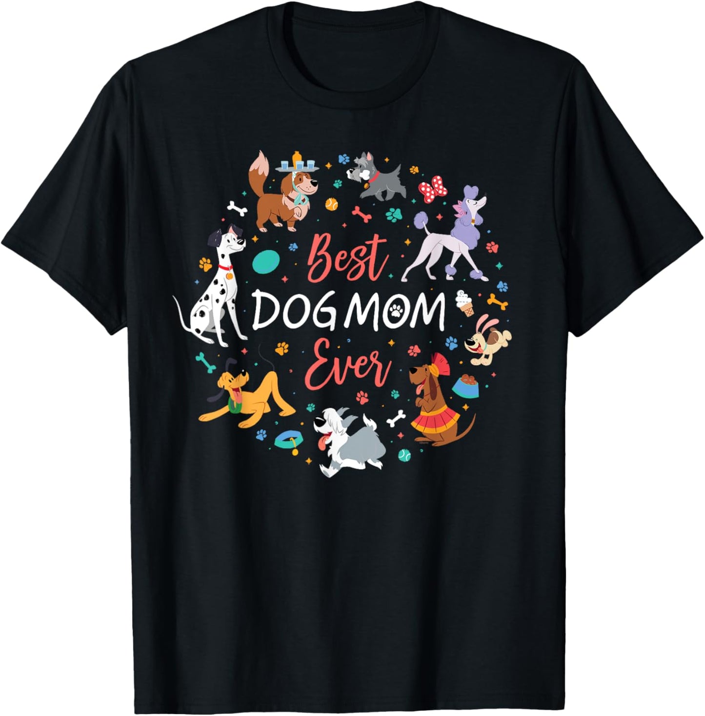Disney Pet Parent Mother’s Day Disney Dogs Best Dog Mom Ever T-Shirt - T-Shirt | Black