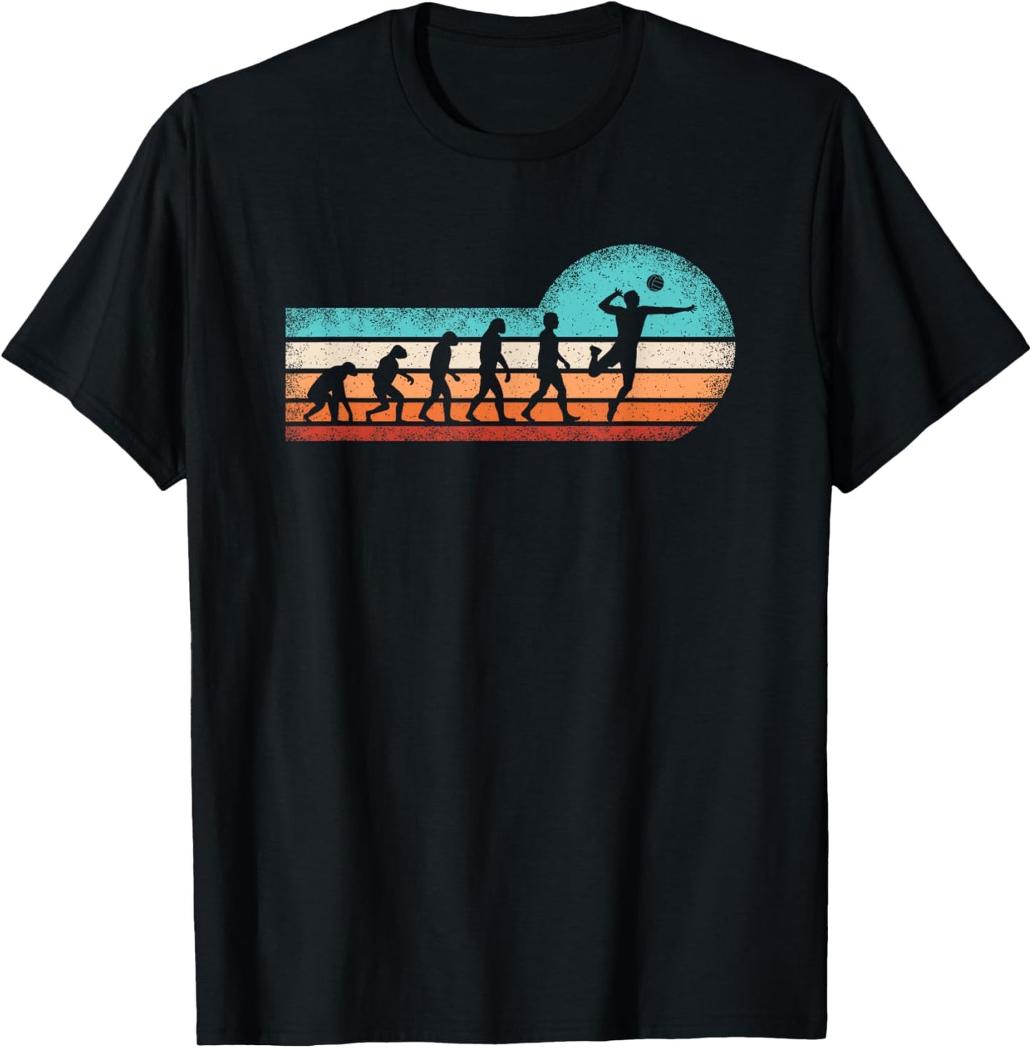 Evolution Volleyball Retro Volleyball Lover T-Shirt - T-Shirt | Black