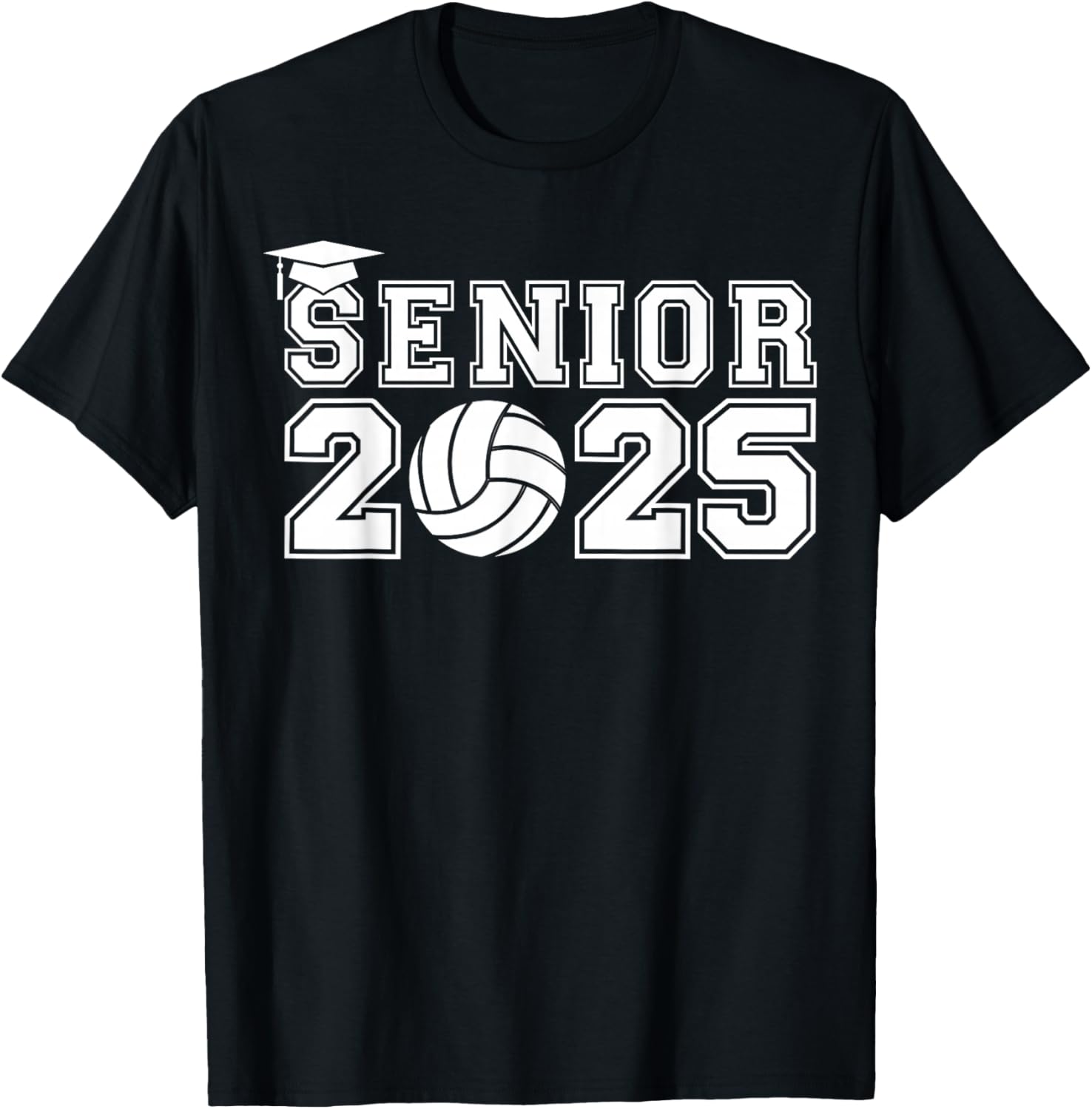 Volleyball Senior 2025 Graduation Class Of 2025 Graduate T-Shirt - T-Shirt | Black