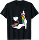 Funny Yoga Unicorn Fart Rainbow Graphic T-Shirt - T-Shirt | Black