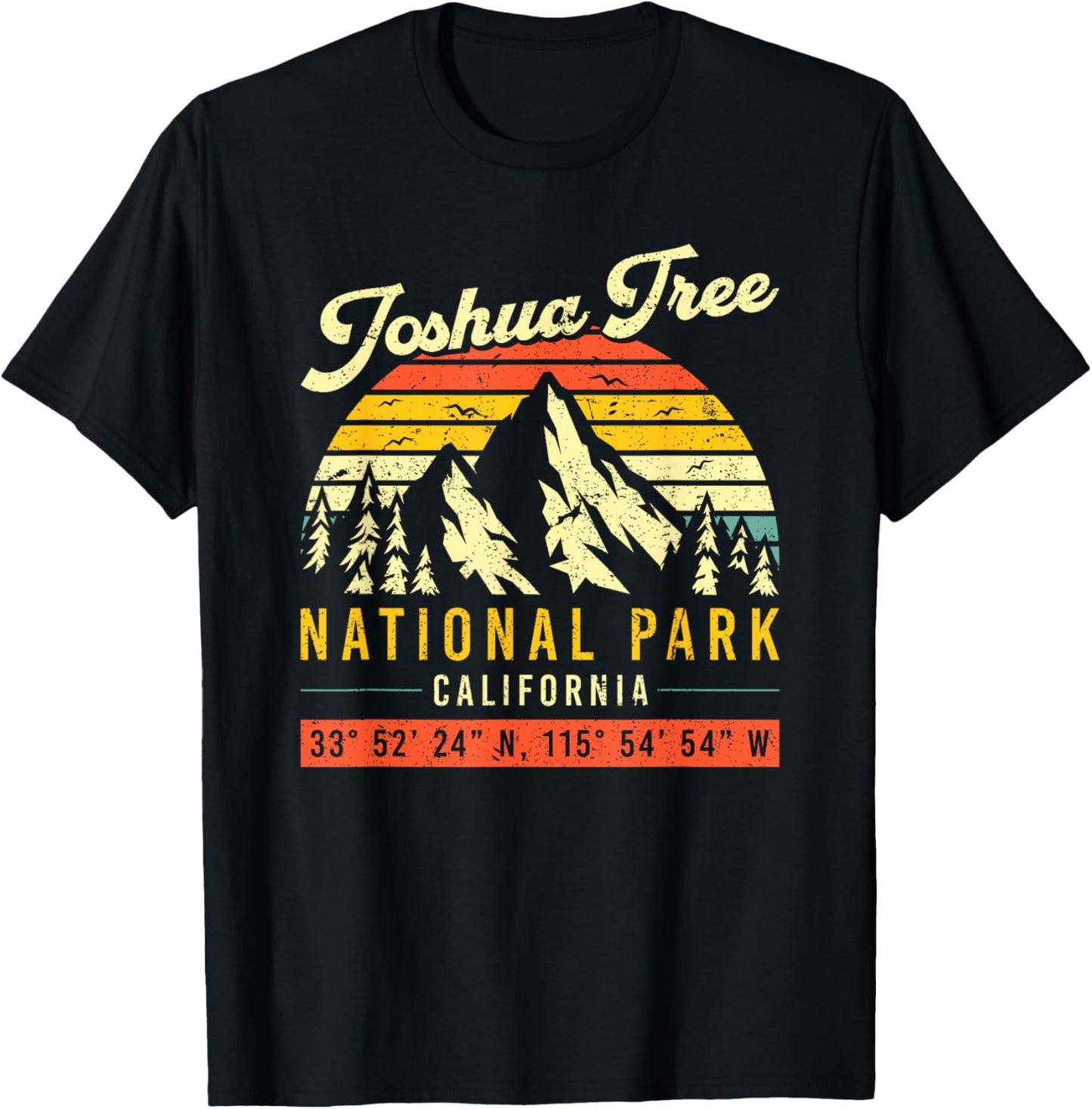 Joshua Tree California Vintage Retro National Park T-Shirt - T-Shirt | Black
