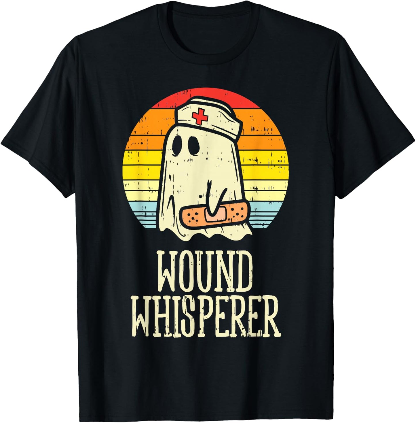 Wound Whisperer Ghost Nurse Boo Halloween Nursing RN T-Shirt - T-Shirt | Black