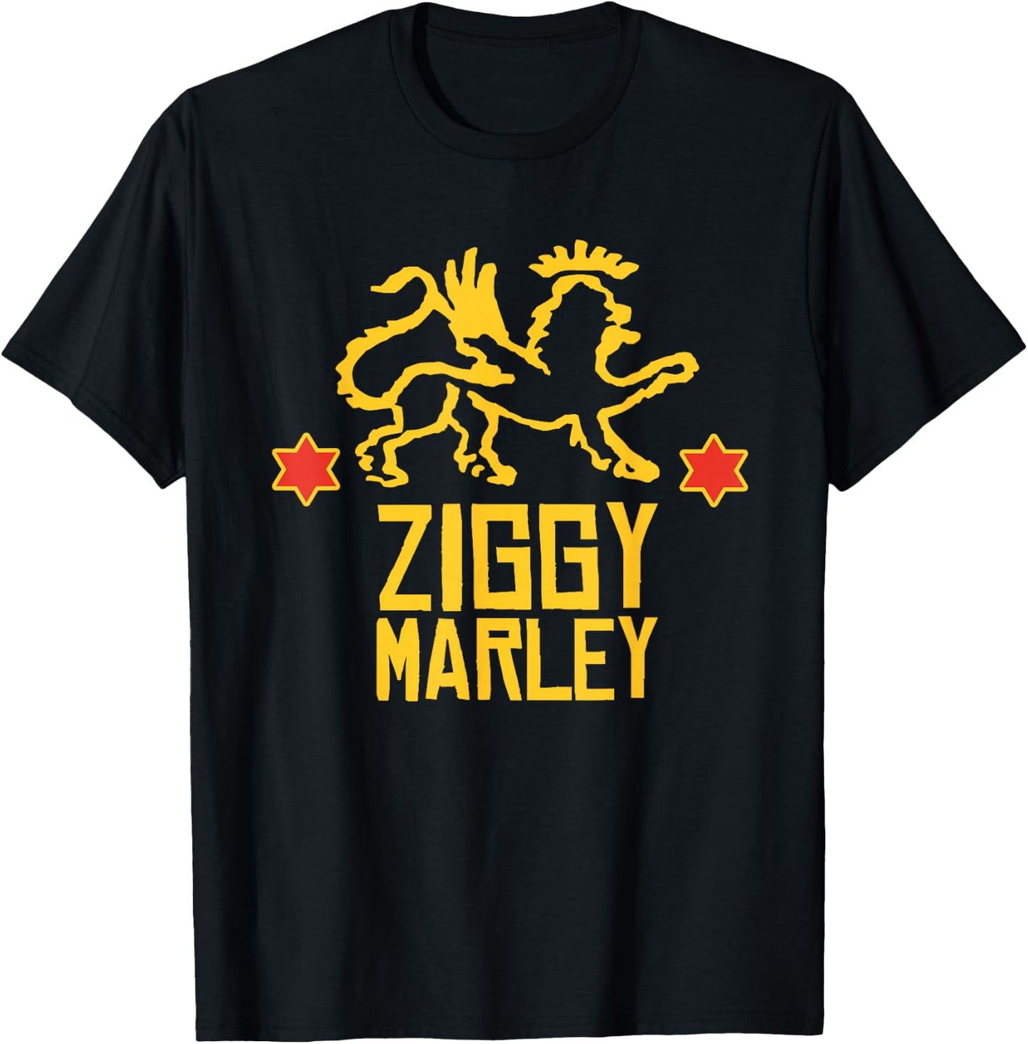 Ziggy Marley - Official Merchandise - Lion Logo Stars T-Shirt - T-Shirt | Black
