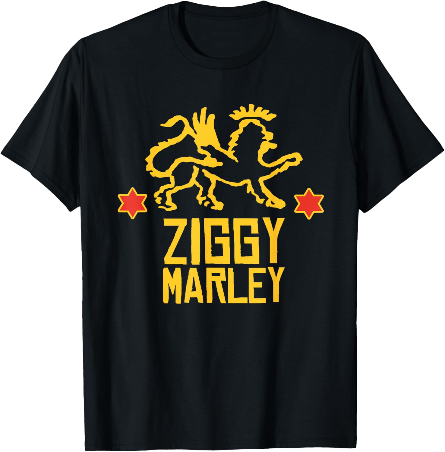 Ziggy Marley - Official Merchandise - Lion Logo Stars T-Shirt - T-Shirt | Black