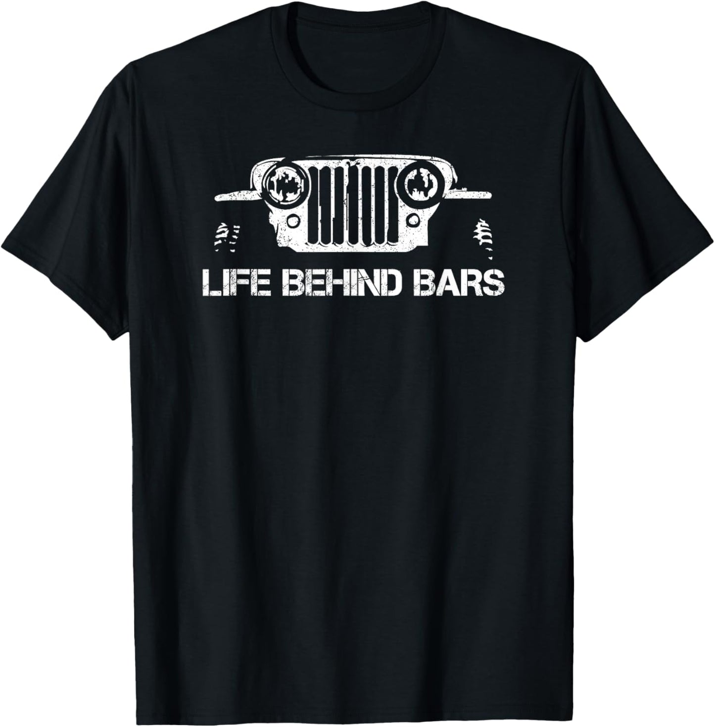 Distressed Offroad Adventure- 4x4 Off-road Trail SUV Outdoor T-Shirt - T-Shirt | Black