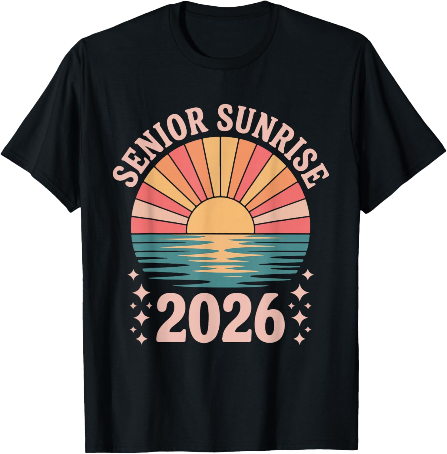 Vintage SENIOR SUNRISE 2026 Seniors of class graduation T-Shirt - T-Shirt | Black