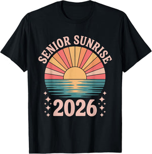 Vintage SENIOR SUNRISE 2026 Seniors of class graduation T-Shirt - T-Shirt | Black