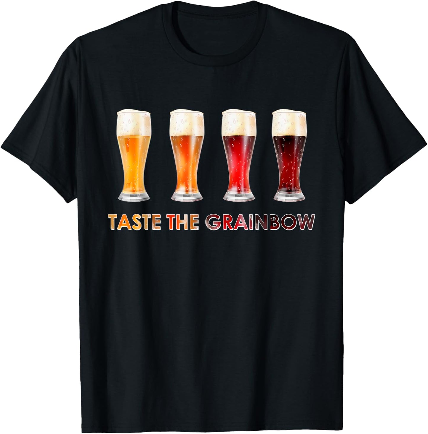 Craft Beers - Taste The Grainbow - Craft Beer Lover Gift T-Shirt - T-Shirt | Black