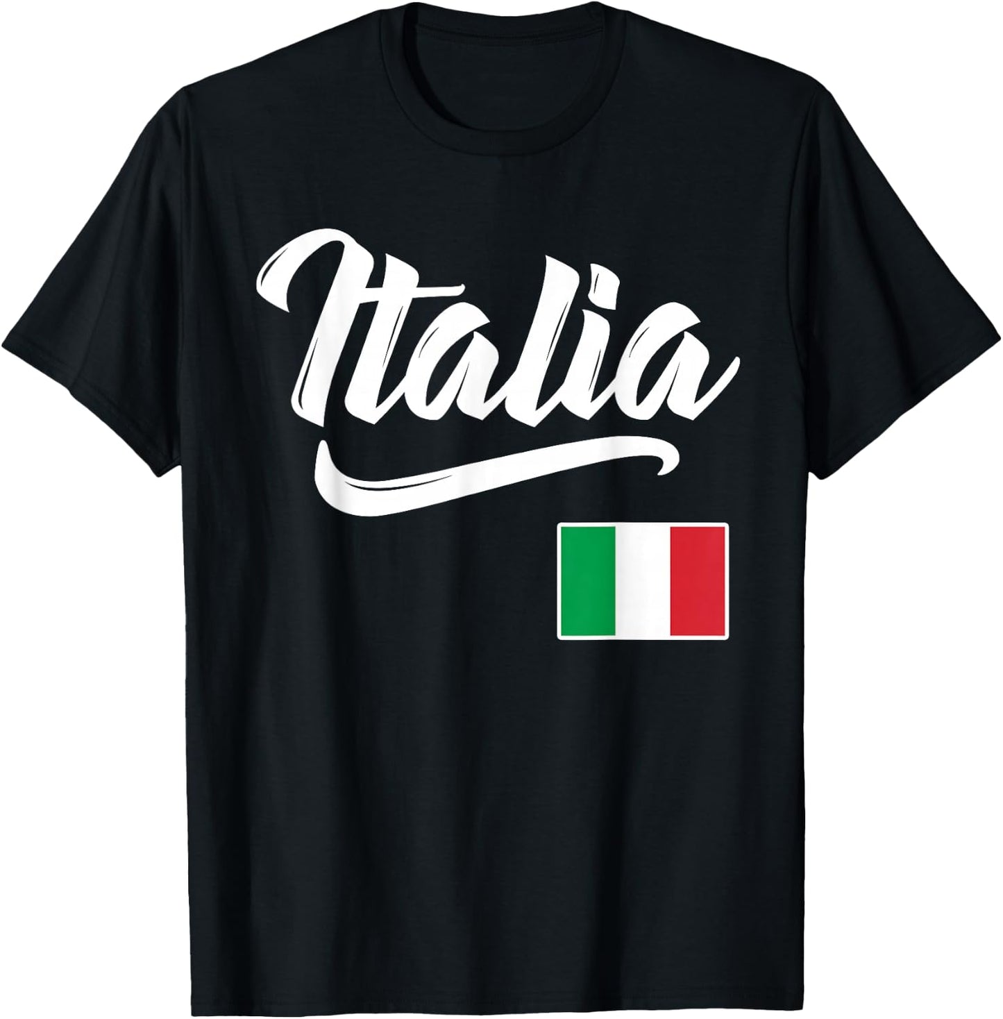 Italia Italian Flag Italy Italiano Heritage Men Women Kids T-Shirt - T-Shirt | Black
