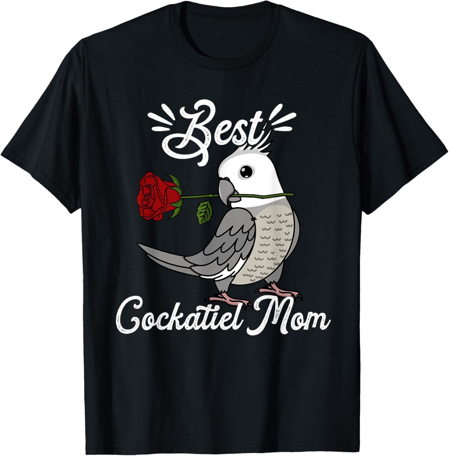 Best Parrot Mom I White-faced Grey Cockatiel T-Shirt - T-Shirt | Black