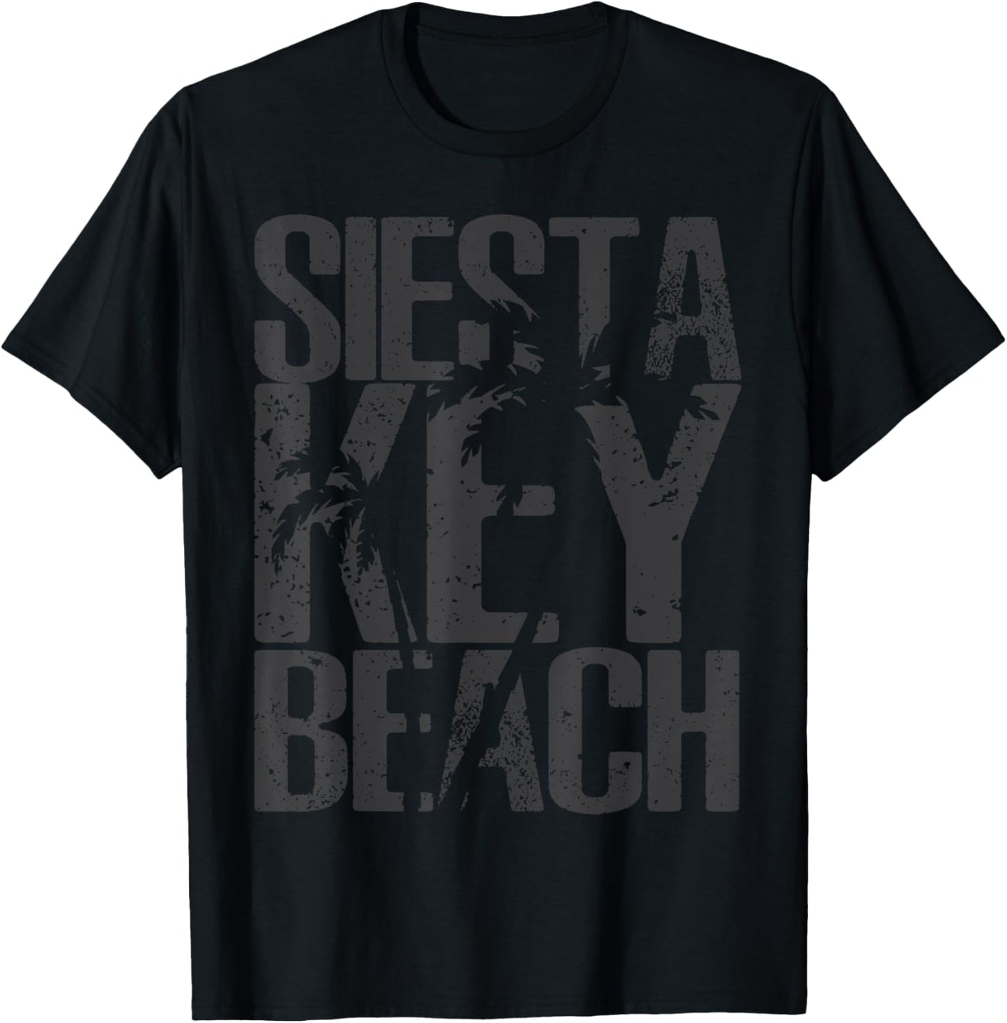 Siesta Key Souvenir or Group Vacation Gift big bold letters T-Shirt - T-Shirt | Black