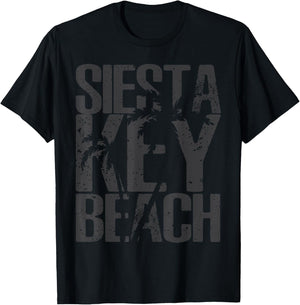 Siesta Key Souvenir or Group Vacation Gift big bold letters T-Shirt - T-Shirt | Black