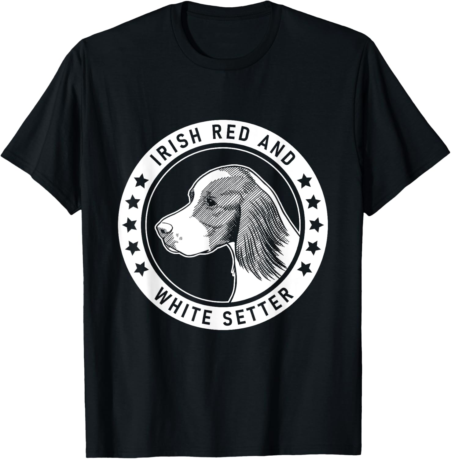 Irish Red and White Setter Fan design T-Shirt - T-Shirt | Black