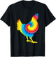 Tie Dye Chicken Rainbow Print Hen Fowl Hippie Peace Gift T-Shirt - T-Shirt | Black