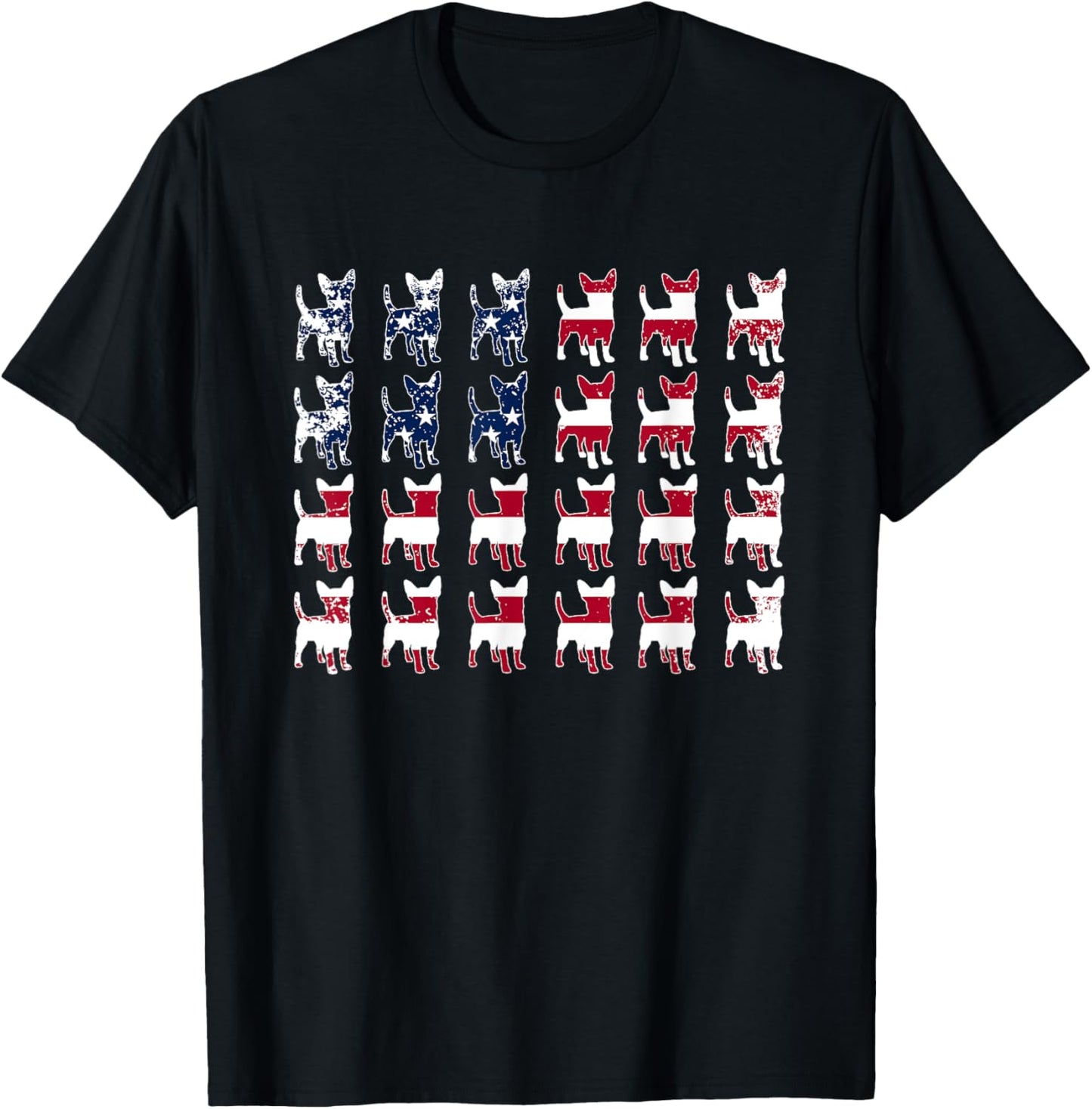 USA American Flag Chihuahua Lovers Fourth of July Patriotic T-Shirt - T-Shirt | Black