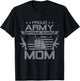 Proud Army National Guard Mom Flag USA Military Veteran T-Shirt - T-Shirt | Black