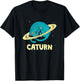 Space Cat - Caturn Men Women Girls Kids T-Shirt - T-Shirt | Black