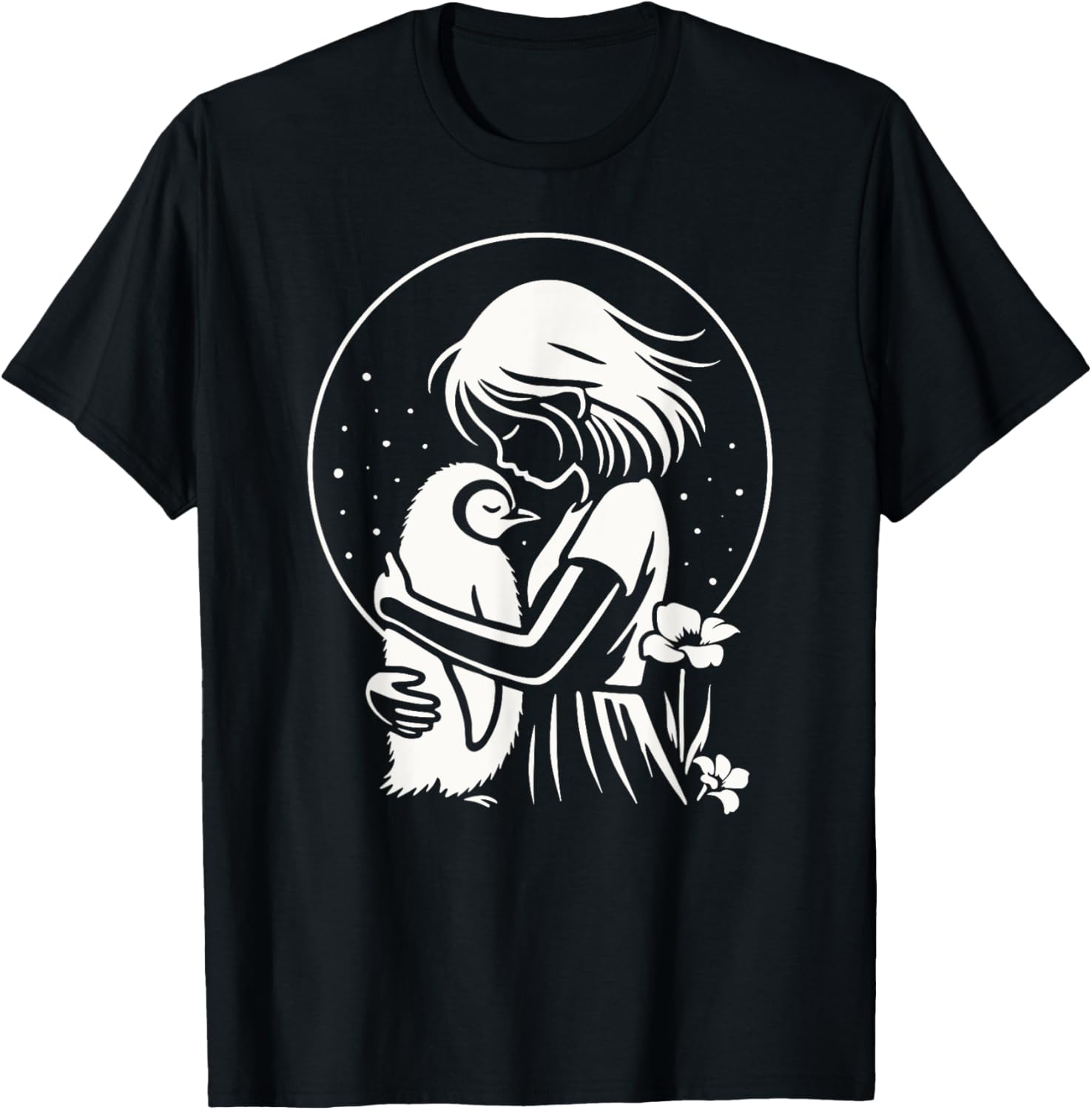 Penguin Shirt Woman Girl Child Silhouette Penguin , Black, S T-Shirt - T-Shirt | Black
