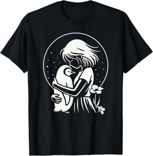 Penguin Shirt Woman Girl Child Silhouette Penguin , Black, S T-Shirt - T-Shirt | Black