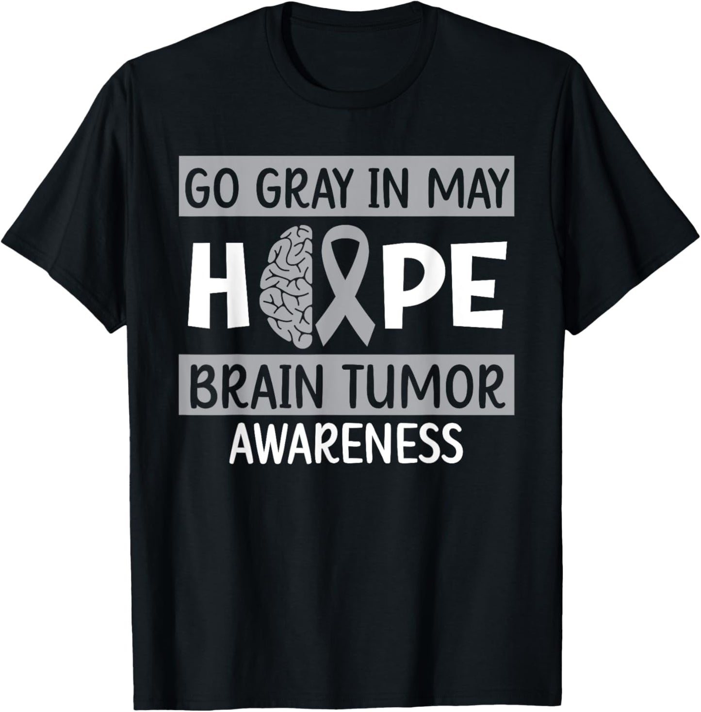 Go Gray In May Hope Brain Tumor Awareness Cancer Sucks T-Shirt - T-Shirt | Black