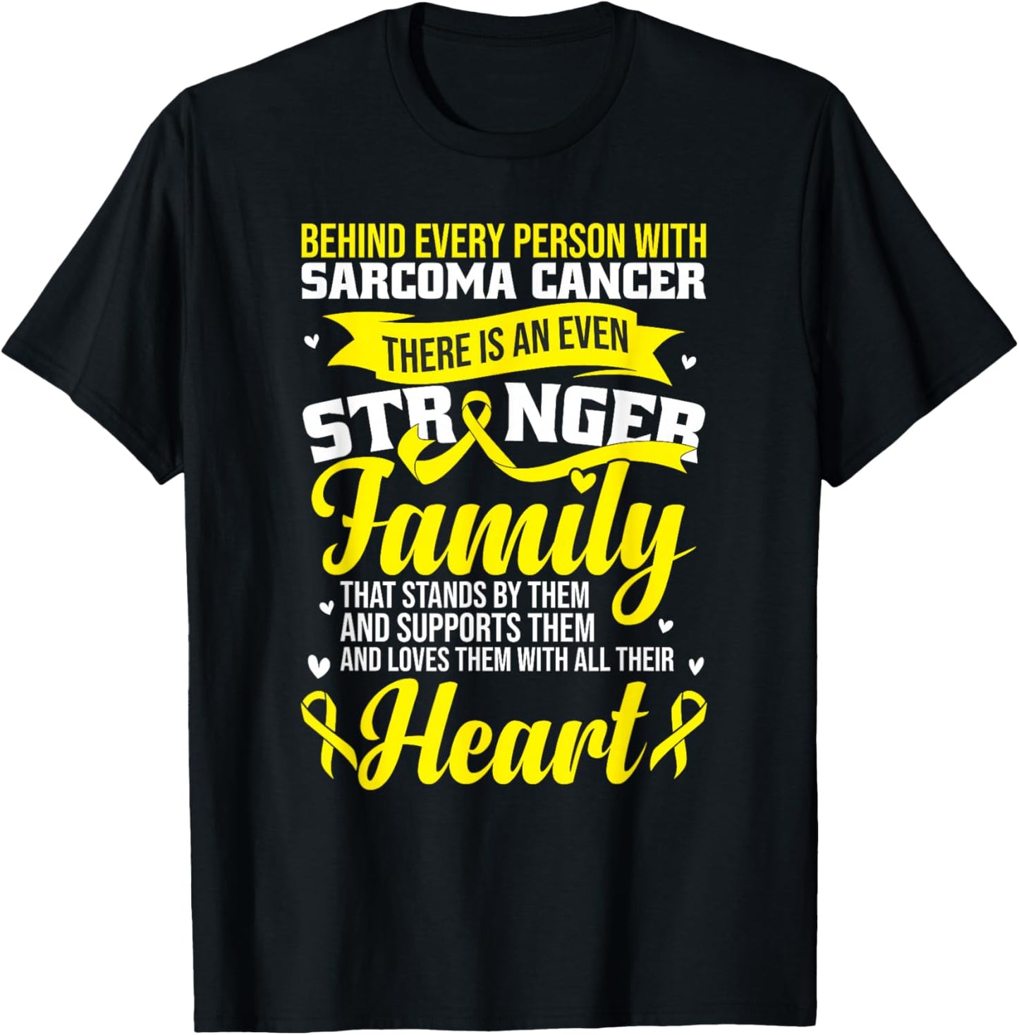 Yellow Ribbon | Sarcoma Cancer Awareness T-Shirt - T-Shirt | Black
