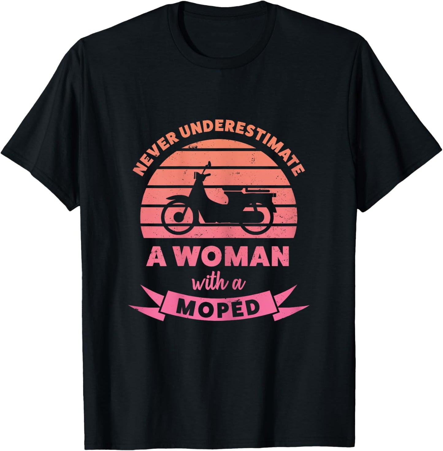 Woman with a Moped Funny Gifts Wife T-Shirt - T-Shirt | Black