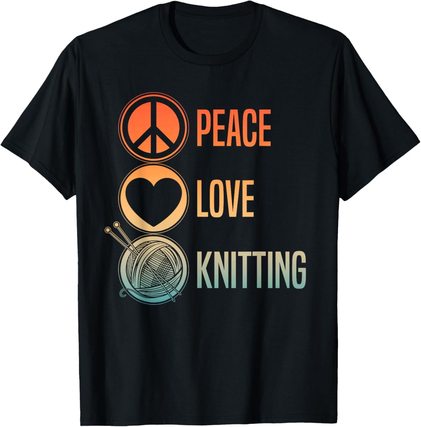 Funny Knitting Art Men Knit Yarn Lover Knitter T-Shirt - T-Shirt | Black