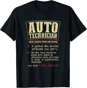 Auto Technician Gift Funny Dictionary Definition T-Shirt - T-Shirt | Black