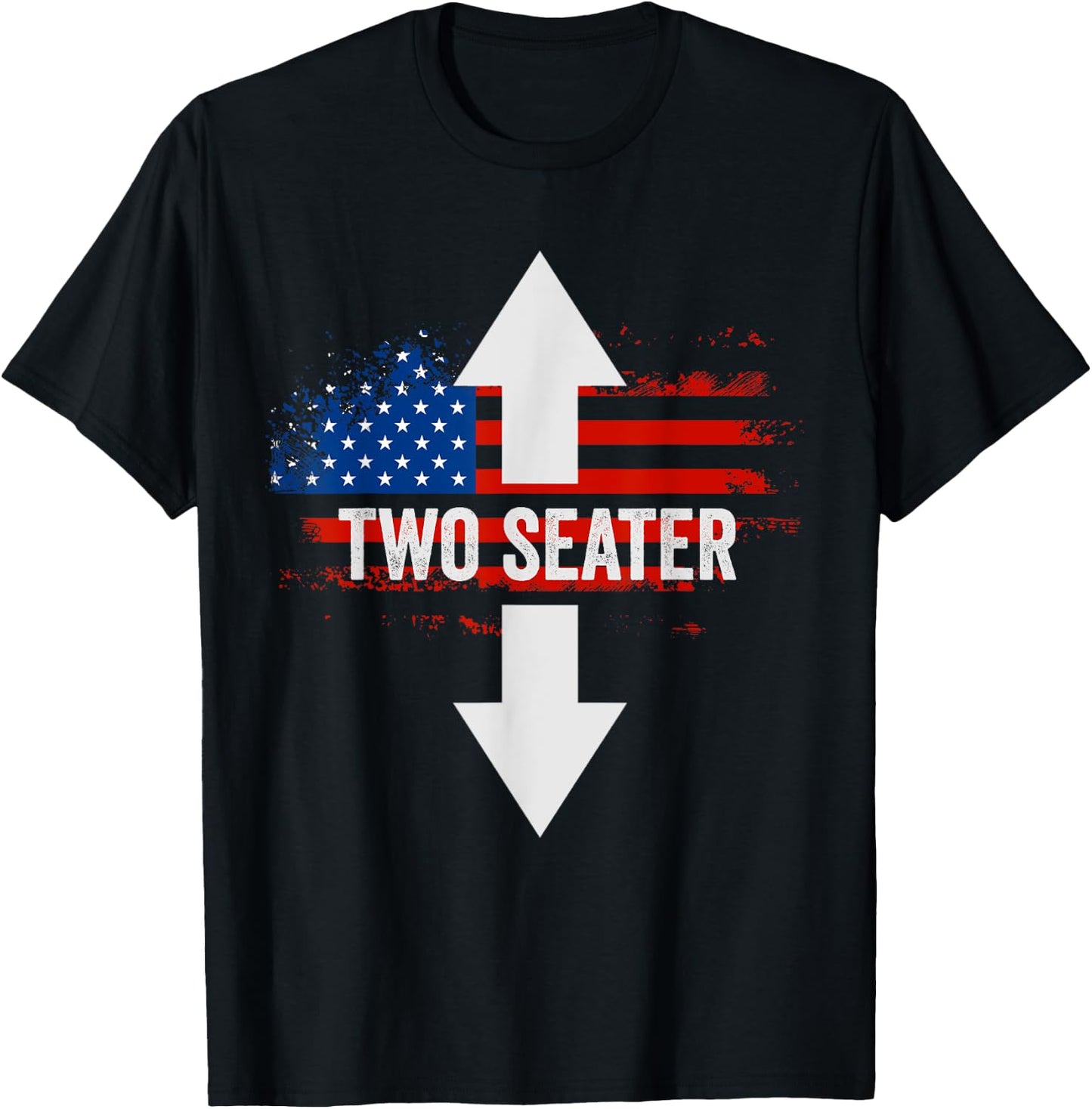 Funny 4th Of July Dirty Adult Humor Two Seater T-Shirt - T-Shirt | Black