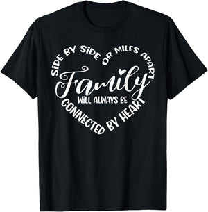 Siblings Side By Side Or Miles Apart Family T-Shirt - T-Shirt | Black