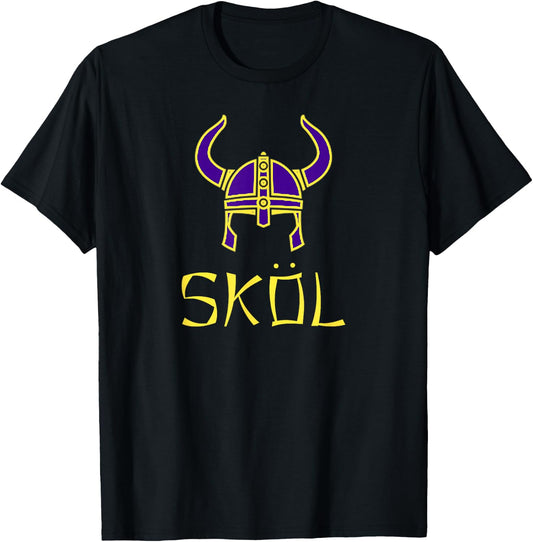 Skol Nordic Scandinavian Warrior Viking Helmet T-Shirt - T-Shirt | Black