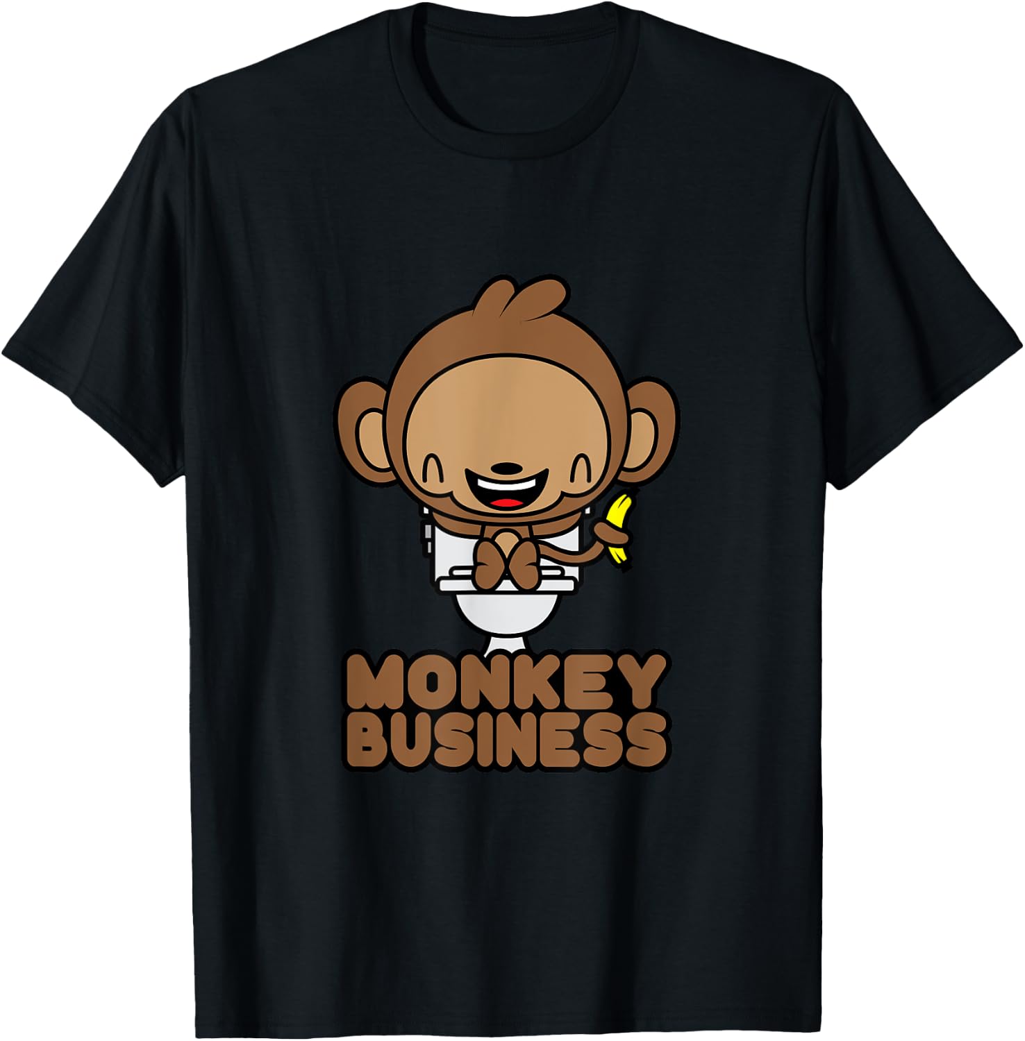 Potty Training Shirt Cute Toddler Monkey Business Toilet T-Shirt - T-Shirt | Black