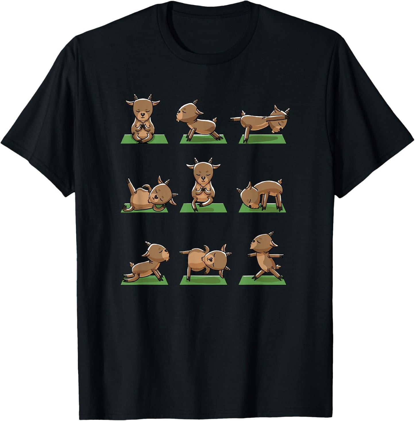 Yoga Goats Pose Funny Meditation Exercise Animal Lover Gift T-Shirt - T-Shirt | Black