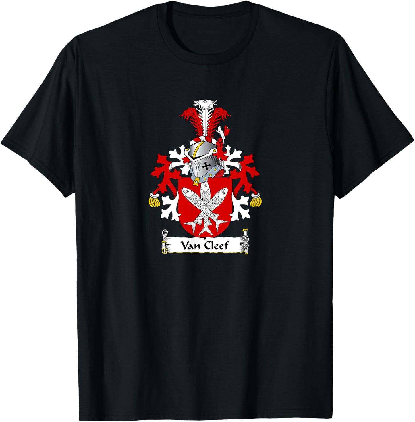 Van Cleef Coat of Arms - Family Crest T-Shirt - T-Shirt | Black