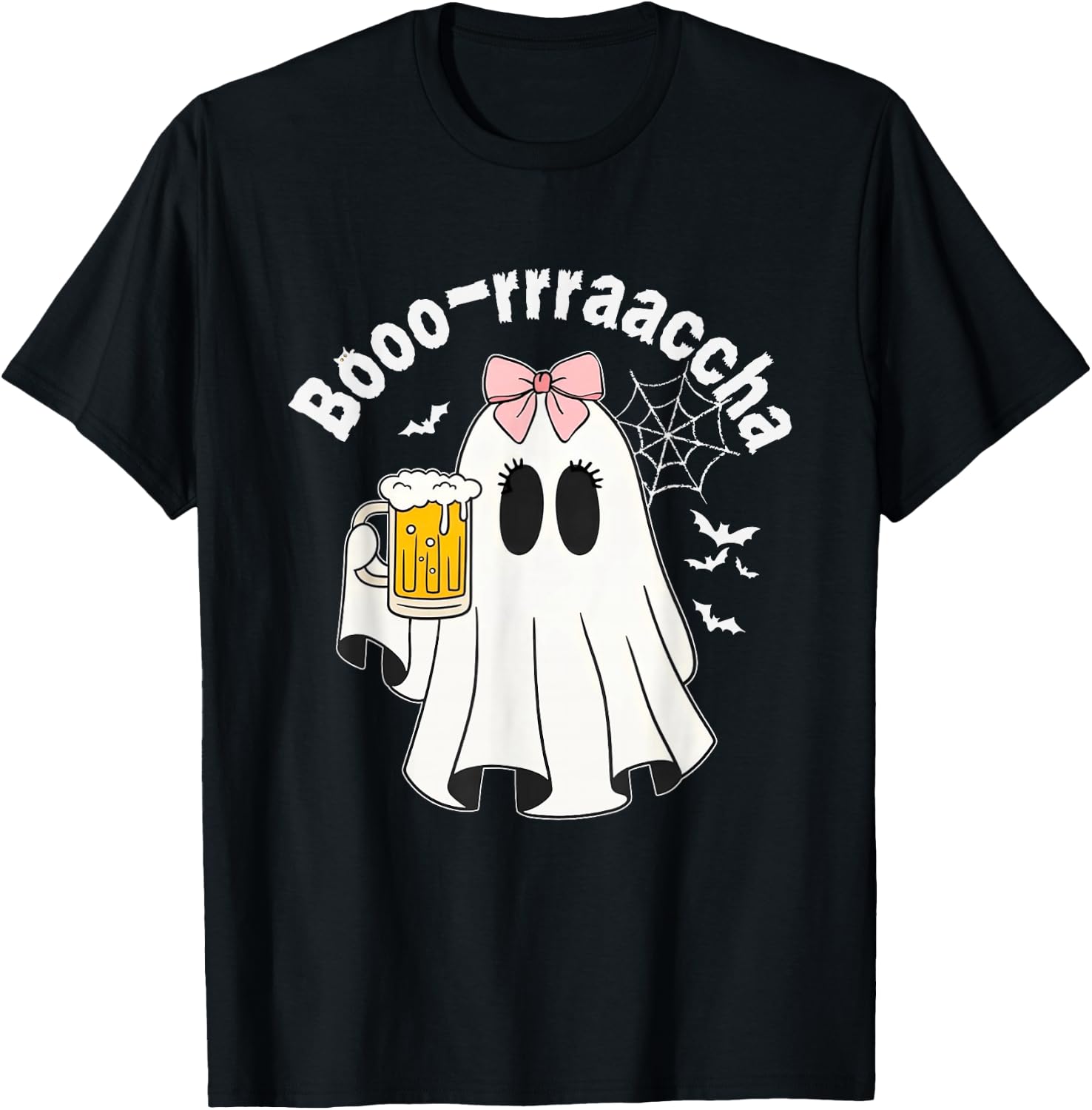 Boo-racha Funny Halloween Ghost Beer Design Borracha T-Shirt - T-Shirt | Black