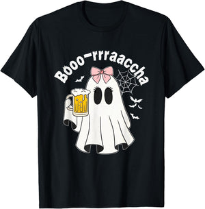 Boo-racha Funny Halloween Ghost Beer Design Borracha T-Shirt - T-Shirt | Black