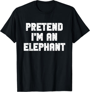 Halloween Pretend I'm A Elephant Costume Lazy Kids Adult T-Shirt - T-Shirt | Black