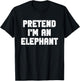 Halloween Pretend I'm A Elephant Costume Lazy Kids Adult T-Shirt - T-Shirt | Black