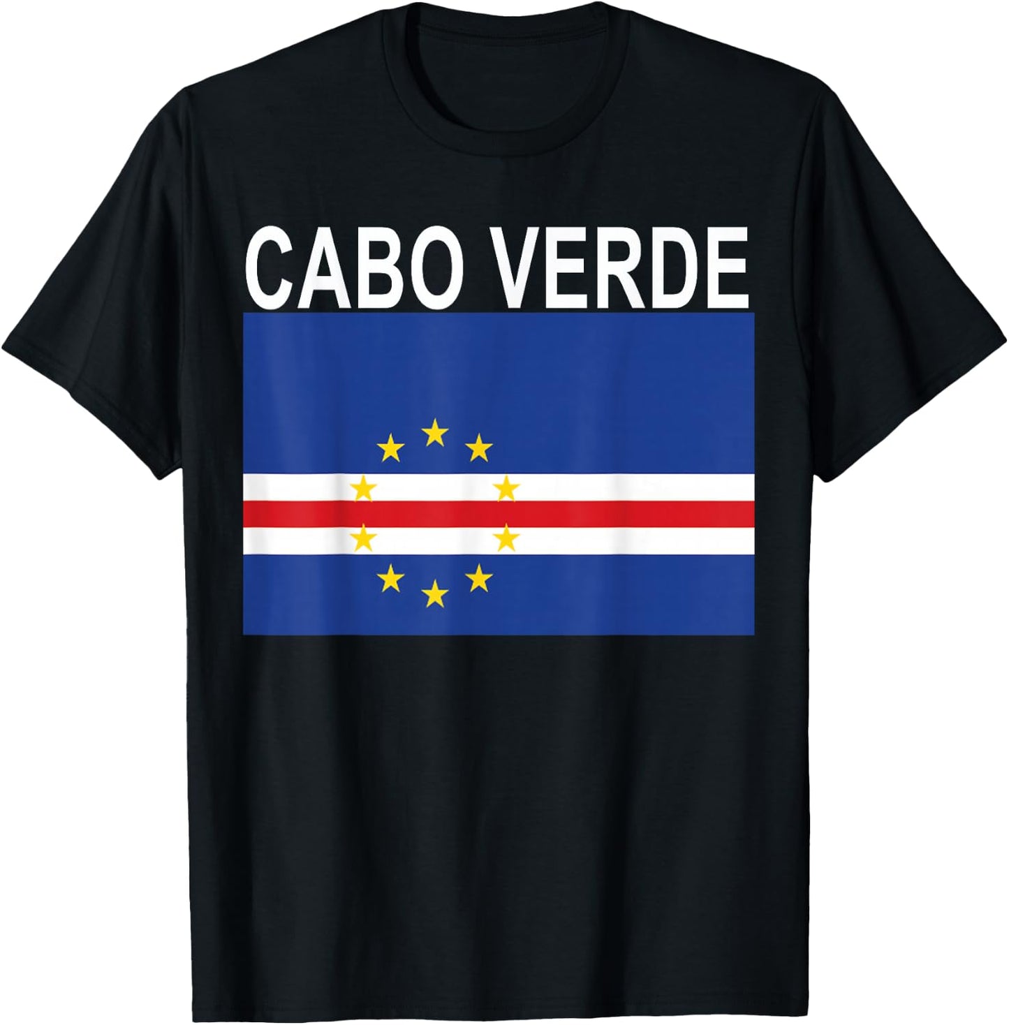Cabo Verde Flag Design T-Shirt - T-Shirt | Black
