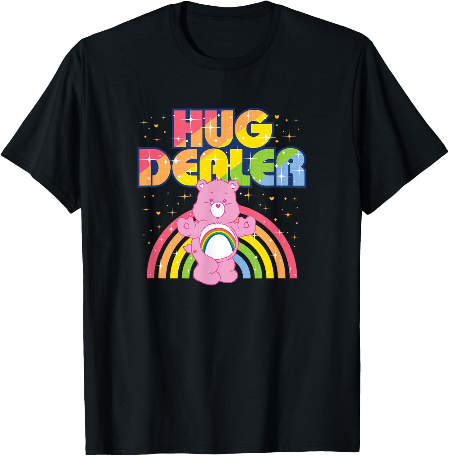 Care Bears Hug Dealer Rainbow Retro Cartoon T-Shirt - T-Shirt | Black
