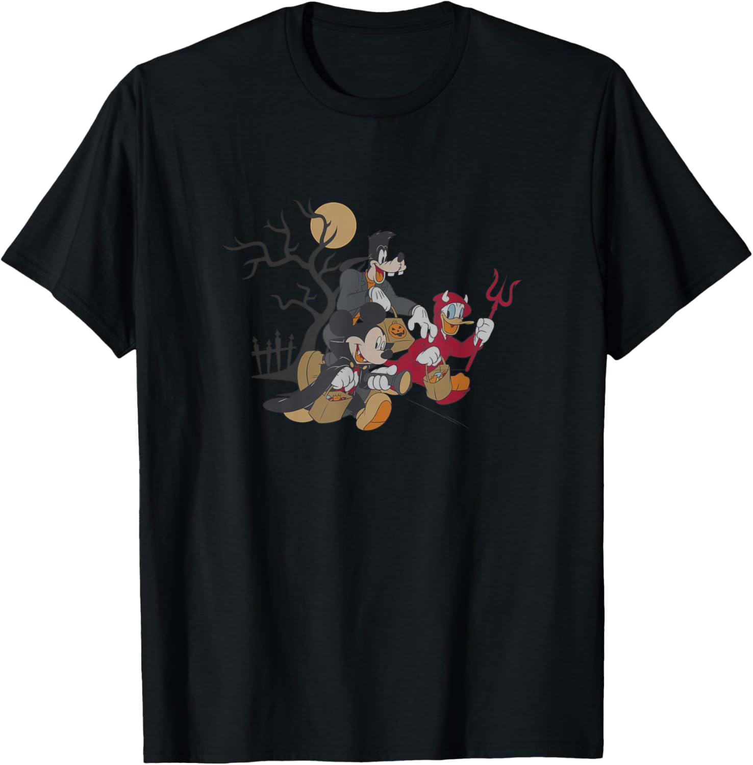 Disney Mickey and Friends Halloween Trick Or Treat Spooky T-Shirt - T-Shirt | Black