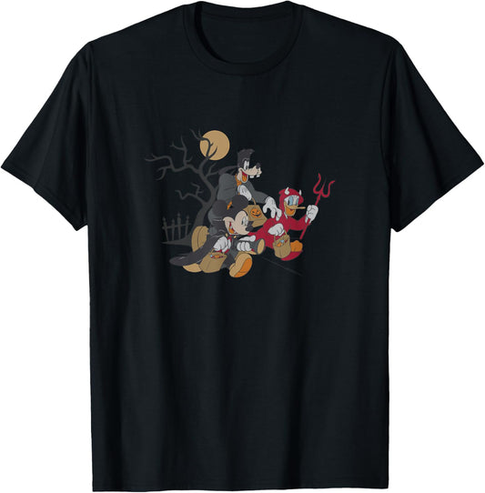 Disney Mickey and Friends Halloween Trick Or Treat Spooky T-Shirt - T-Shirt | Black
