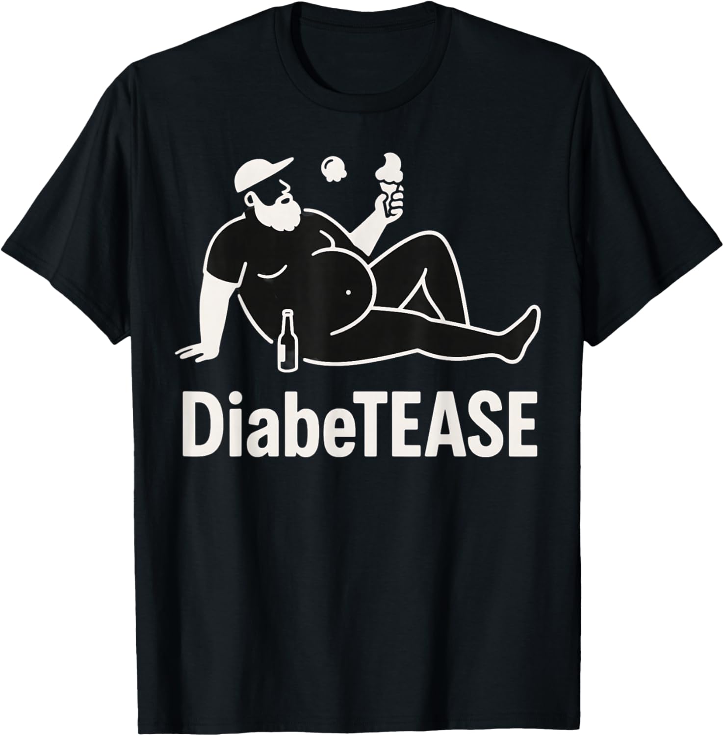 DiabeTEASE Dad Joke Diabetes Pun Funny Graphic T-Shirt - T-Shirt | Black