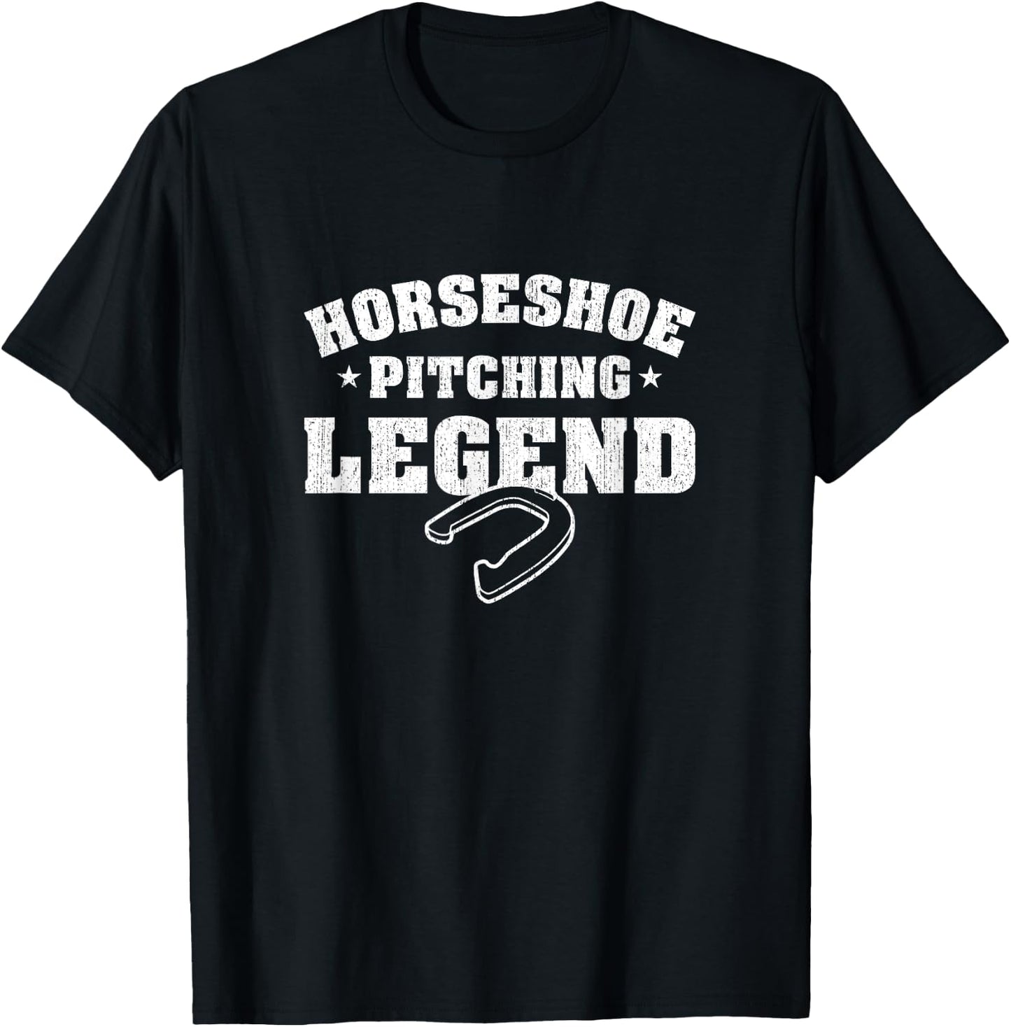 Funny Horseshoe Player Horseshoe Pitching Legend T-Shirt - T-Shirt | Black