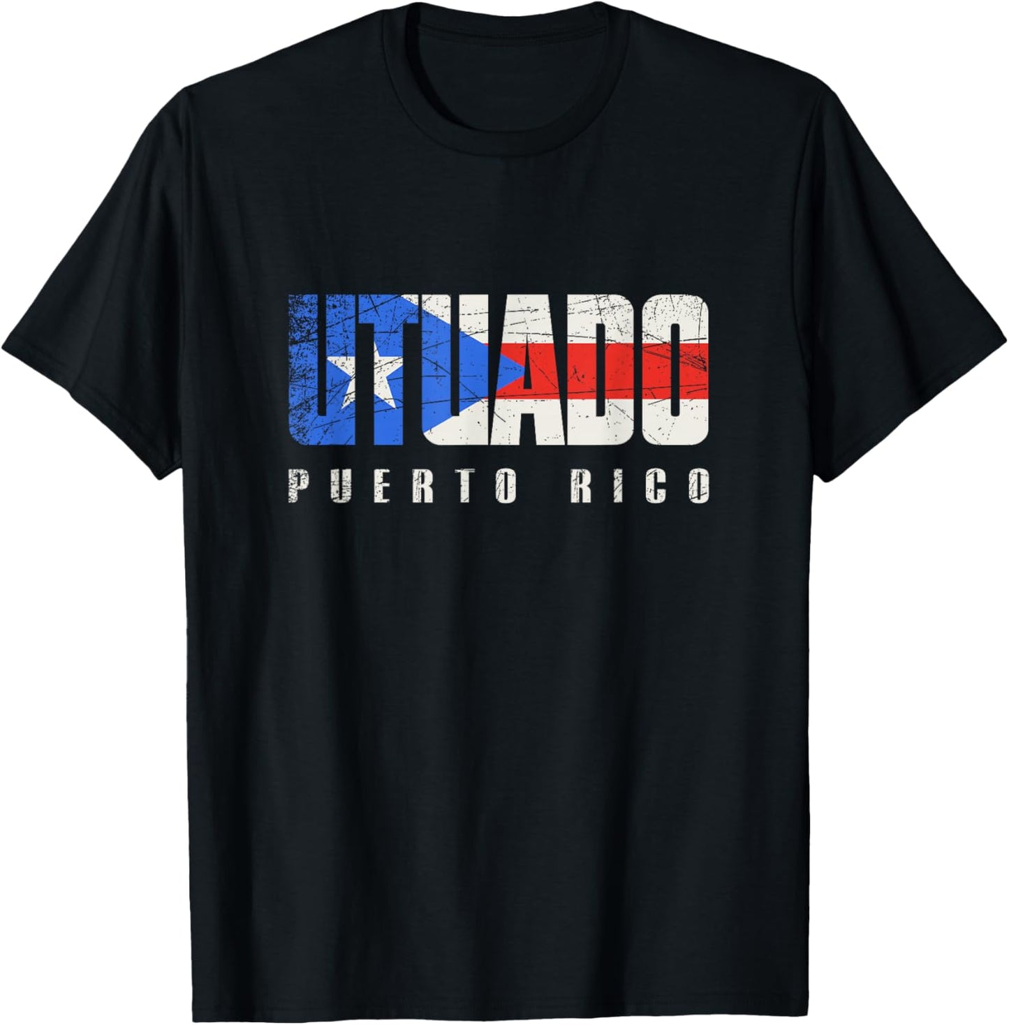 Puerto Rican flag Utuado Puerto Rico T-Shirt - T-Shirt | Black